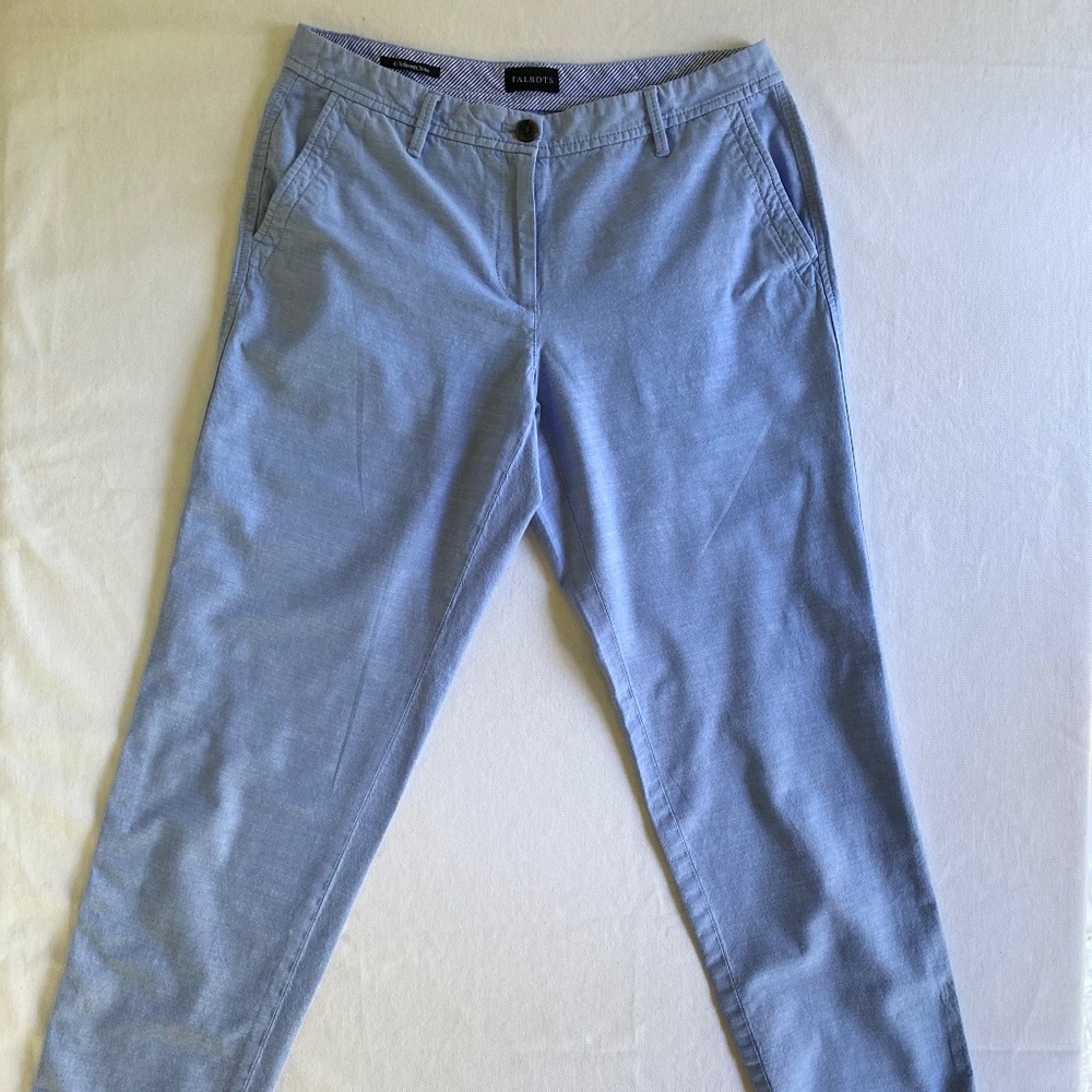 Talbots Light Blue Relaxed Chinos W's Sz 4 Coastal Classic Nautical Preppy EUC